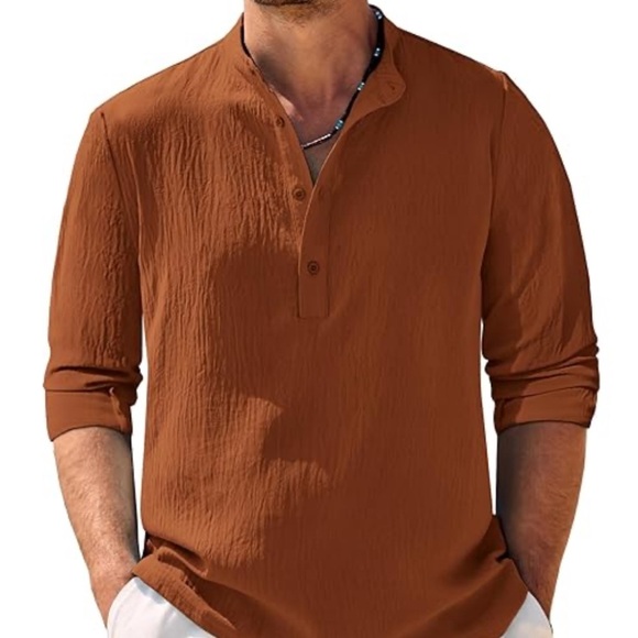 Coofandy Casual Button Down Henley Shirt lightweight Sz XL Men - Picture 5 of 5